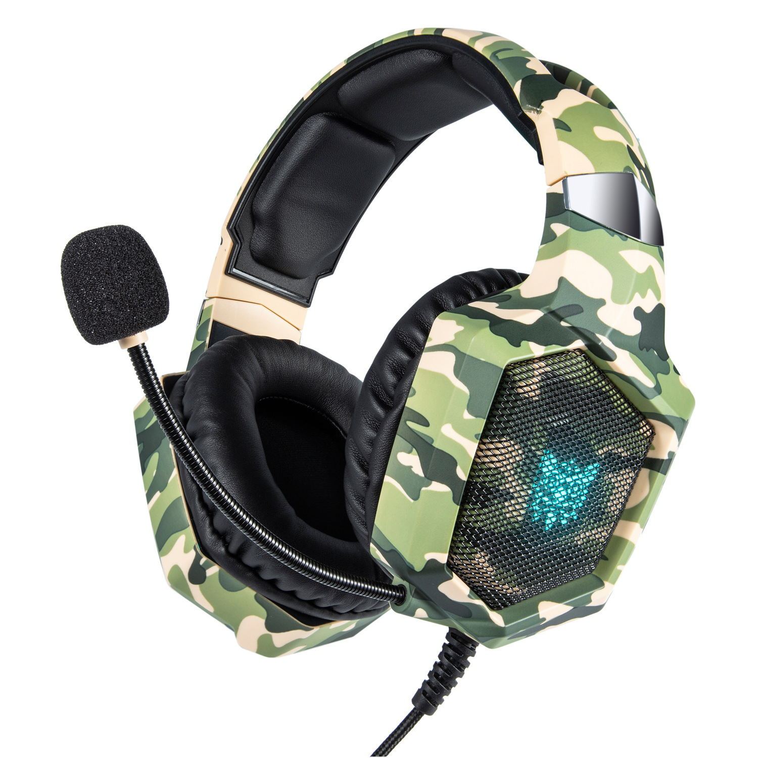 K8 Headphones - Camouflage PS4 Xbox Earphones | 3.5mm Plug